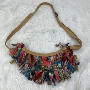 Silk Multiprint Ribbon Shoulder Bag